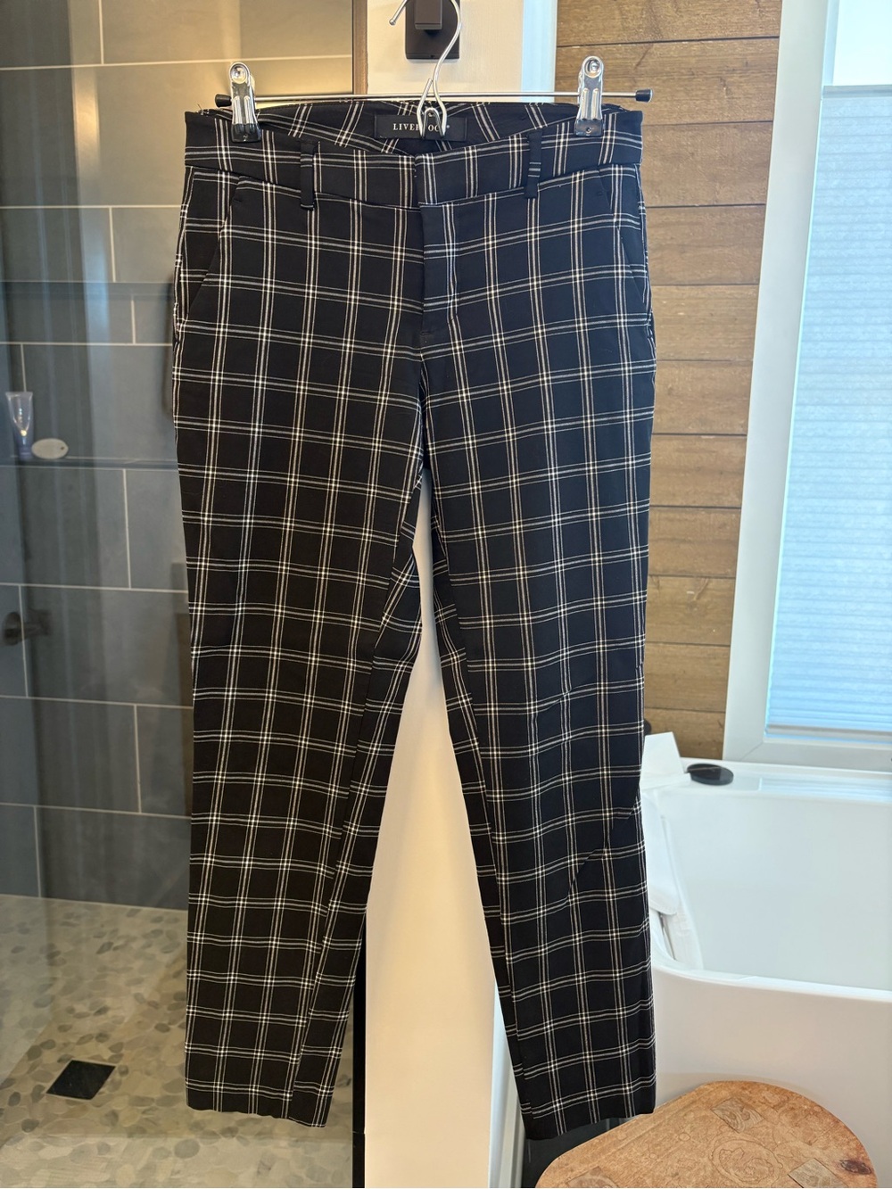 Liverpool Black Plaid Dress Pants
